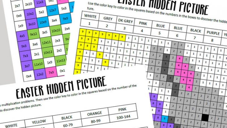 Easter Math Hidden Pictures Free Printables