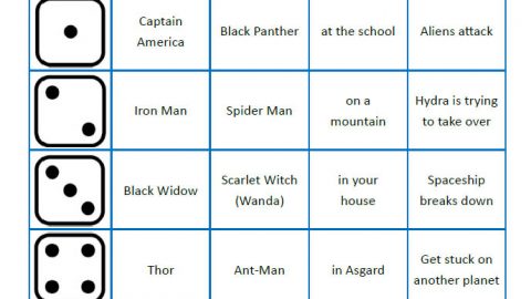 Marvel Roll-A-Story (free printable)