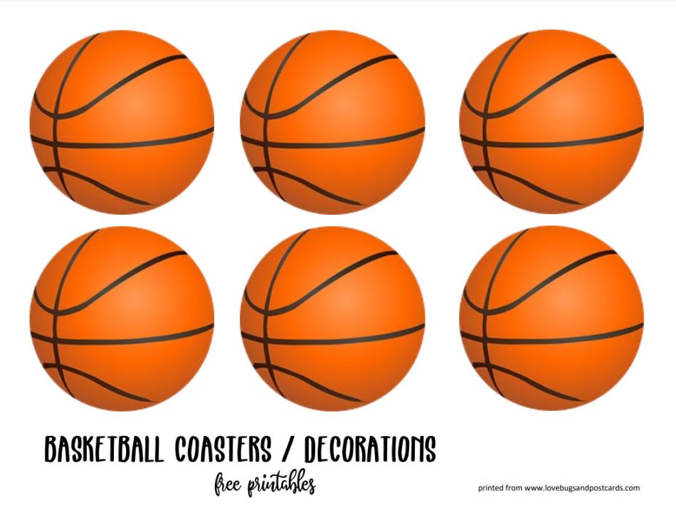Free printable basketball coasters / decorations