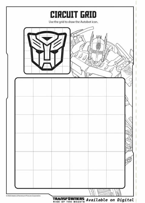 Transformers: Rise of the Beasts activity sheets