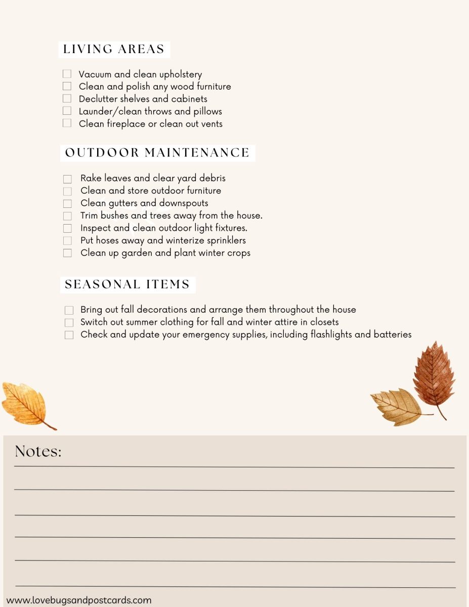 FALL CLEANING CHECKLIST PRINTABLE