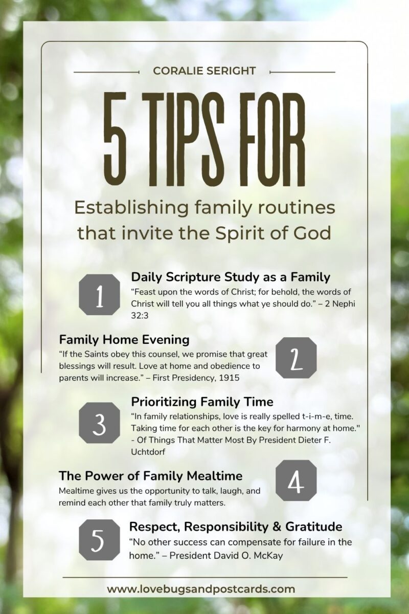 Establishing family routines that invite the Spirit of God
