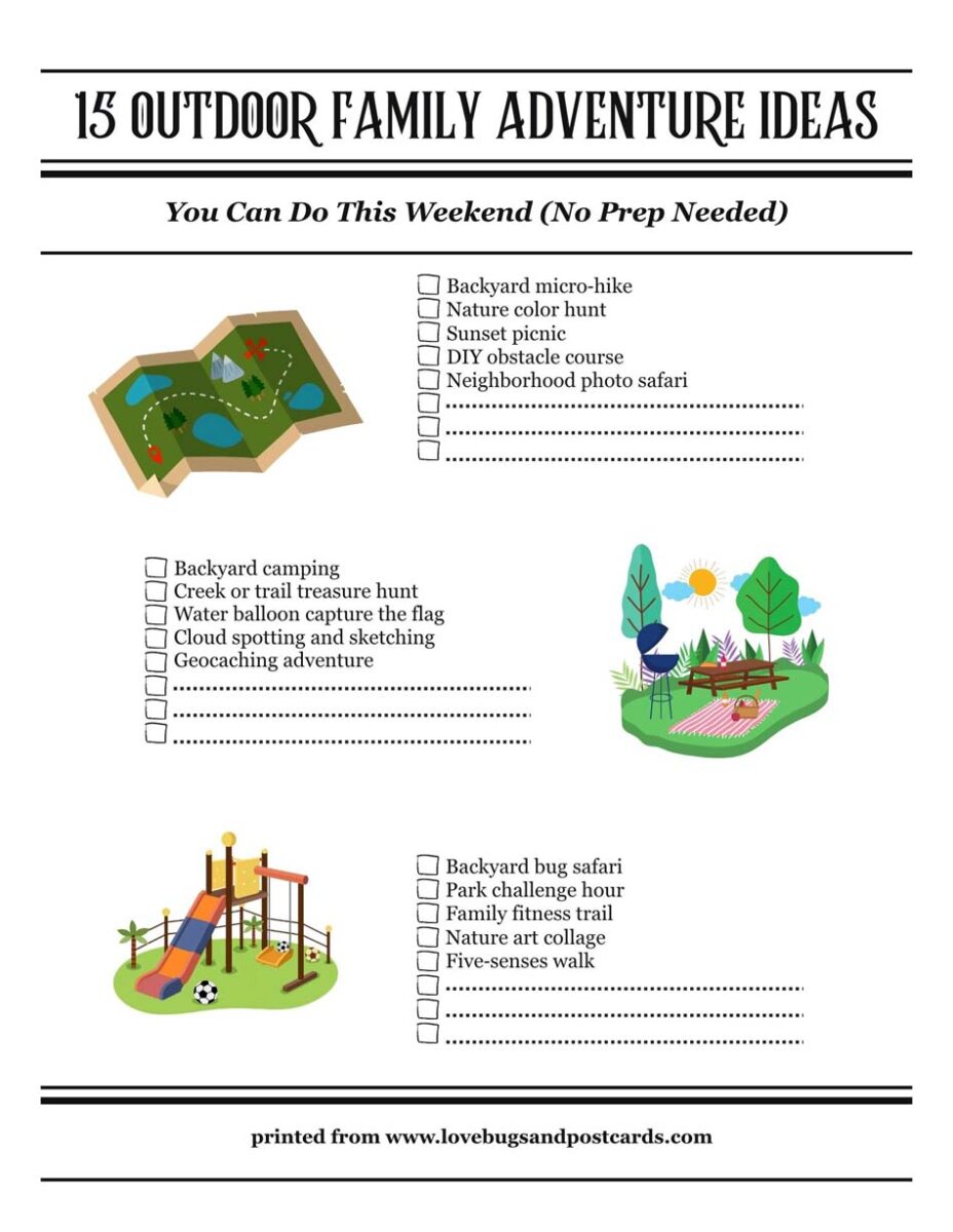 15 Outdoor Family Adventure Ideas You Can Do This Weekend (No Prep Needed)